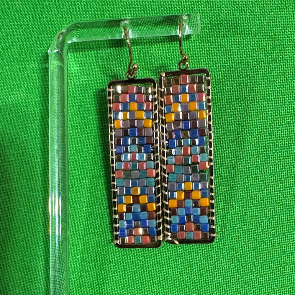 Vibrant Geometric Drop Earrings